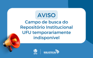 A imagem informa a indisponibilidade do campo de busca do Repositório Institucional